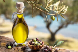 Fresh olive oil after extraction