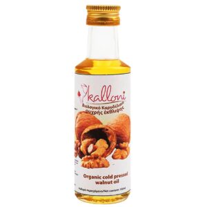 organic cold pressed walnut oil in glasses bottle of 100 ml